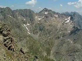 Vue du pizzo del Diavolo della Malgina et de la Valmorta.