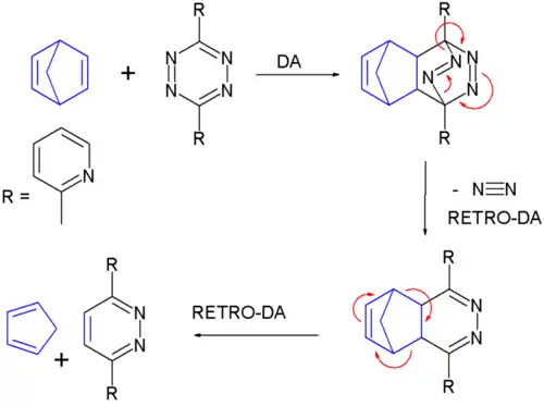 Réaction du norbornadiène avec la 3,6-di-2-pyridyl-1,2,4,5-tétrazine
