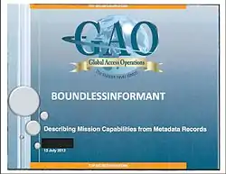 Boundless Informant - Présentation - Page de couverture datée du 12 juillet 2012