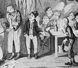 Le Matois présente Oliver à Fagin, par George Cruikshank.