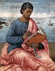 Saint Jean à Patmos, 1480-1485,Beaux-Arts, Budapest.