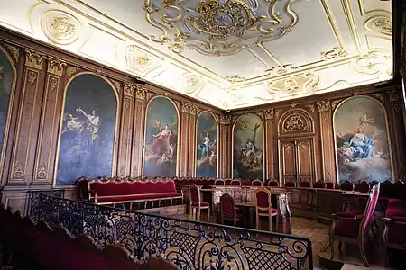 La Science, La Prudence, La Force, La Vérité, La Religion, La Justice, 1768-1769, Douai, Grand ’chambre du parlement de Flandres.