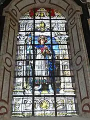 Vitrail signé Haussaire, Reims 1877.