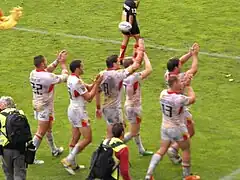 Les dragons remercient le public de Montpellier