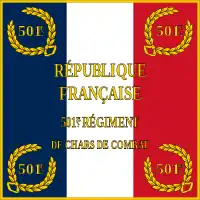 Dessin de l'avers du drapeau du 501e RCC.