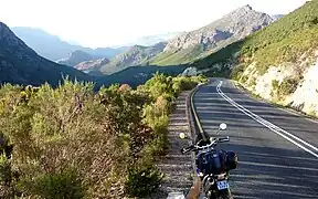Itinéraire routier vers le col.