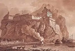 Le château de Dumbarton (vu en 1800 par John Stoddart).