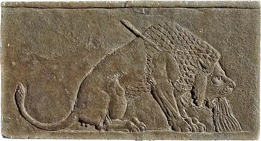 Chasse au lion d'Assurbanipal, Ninive, Irak, vers -645. Salle 55.
