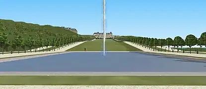 Schéma de la vue depuis le Grand Carré sur les châteaux de Meudon, XVIIIe siècle.