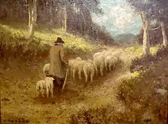Berger et son troupeau, 1890.