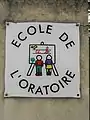 Panneau de l'école de l'Oratoire.