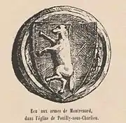 Ecu de la famille Montrenard (château de Montrenard) à l'église de Pouilly-sous-Charlieu