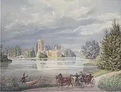 Eduard Gurk, Vue du château de Laxenburg, près de Vienne. Albertina.