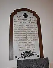 Plaque hommage 14-18.