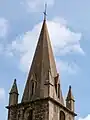 Détails de la flèche de l'église.