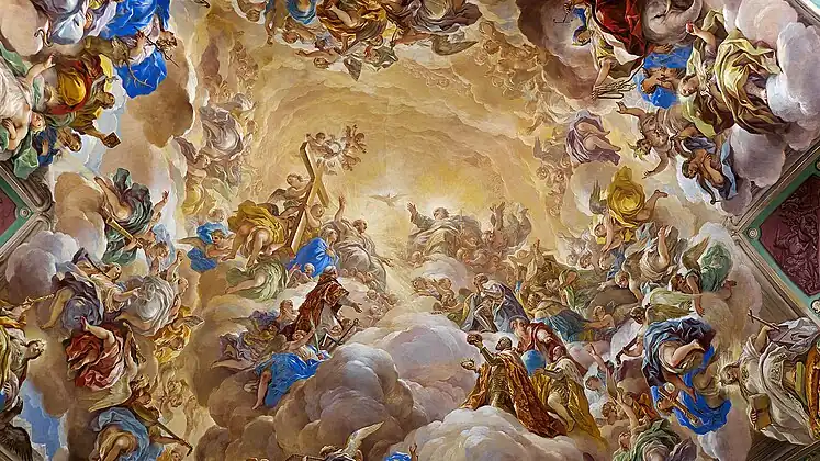 Luca Giordano, détail de la fresque de l'Escalera, 1694, monastère de l'Escurial