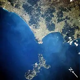 Vue satellite de l'île.