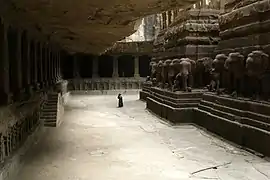 Temple de Kailasanatha à Ellora, patrimoine mondial de l'Humanité.