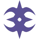 Sorte d'étoile de couleur mauve à huit branches, dont certaines sont recourbées.