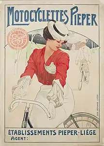 Motocyclettes Pieper, avant 1903 (Lithographie en couleurs ; 100,4 × 71,2 cm), Barcelone, Musée national d'Art de Catalogne