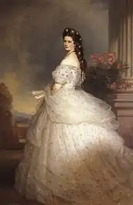 L'Impératrice Élisabeth d'Autriche en robe de bal avec des étoiles de diamant, 1865, Vienne, musée d'Histoire de l'art.