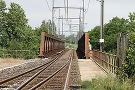 Enchevêtrement du viaduc du Tech, vu en direction de Port-Bou en (juin 2013).