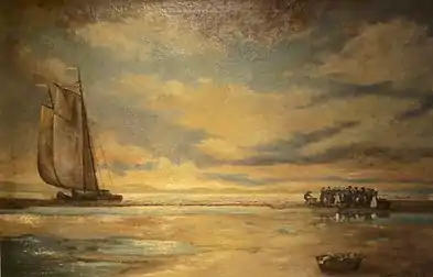 Vente de poissons sur la plage, 1893.