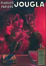Affiche : « plaques, papiers Jougla », chromolithographie, vers 1900-1910.