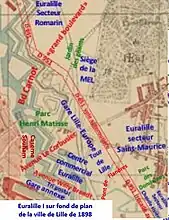 Eura Lille I sur plan de 1898.
