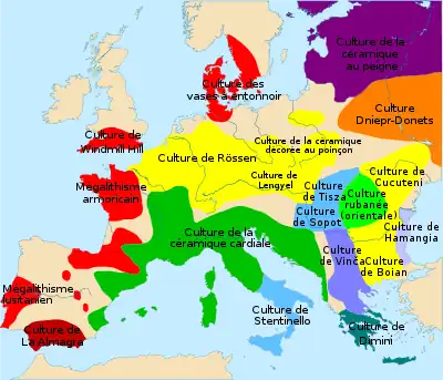 L'Europe vers 5 000 av. J.-C.