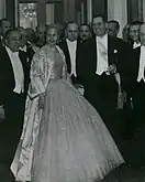 Juan et Evita Perón (en robe Dior) au théâtre Colón vers 1950