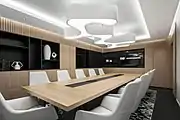 Salle de conférence principale de la banque FAB à Genève réalisé par Siavosh Adeli