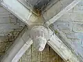Bas-côté sud, clé de voûte de la 3e travée.