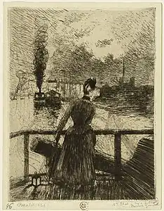 Femme sur l'estacade à Paris, entre 1884 et 1887, Paris, musée Carnavalet.