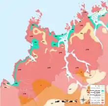 Carte géologique d'un territoire en bord de mer