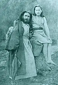 Karl Wilhelm Diefenbach (à gauche) et Fidus à HöllriegelskreuthHöllriegelskreuth en 1887.