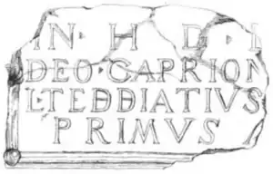 Facsimile d’une inscription épigraphique avec le nom TEꟇꟇIATUS.