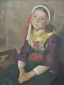 Fillette en costume de Plougastel  en 1913 (tableau d'Henry d'Estienne)