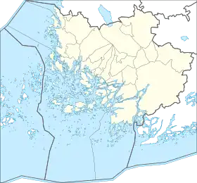 Voir sur la carte administrative de Finlande-Propre