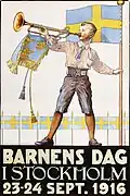 Affiche pour le Barnens dag (sv) (Journée des enfants).