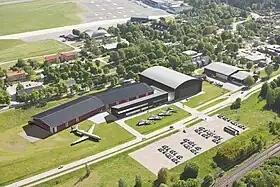 vue aérienne d'un hangar