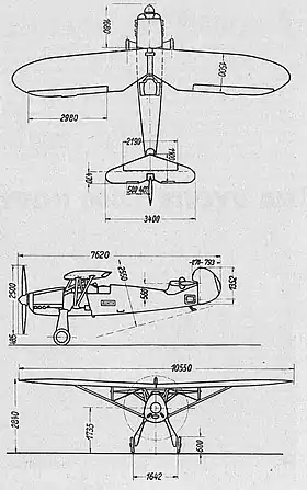vue en plan de l’avion
