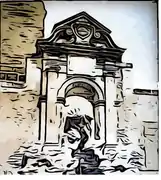 Ancienne fontaine du parvis de la cathédrale de Reims,