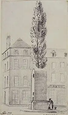 La fontaine dessinée en 1856 par Léon Leymonnerye.