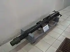 Pièce de 75 mm avec culasse Nordenfeld.