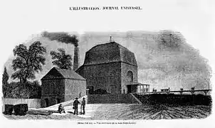 Gravure de la fosse dans la première moitié du XIXe siècle.