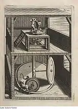 Concasseur utilisant la force des chevaux.