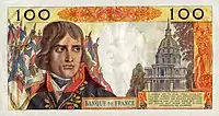 Avers et revers du billet de 100 nouveaux francs Bonaparte.