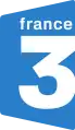 Logo de France 3 lors du passage à la diffusion 24h/24h, du 7 janvier 2002 au 7 avril 2008 et alternatif du 4 janvier 2016 au 28 janvier 2018.