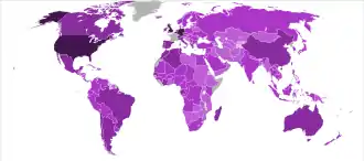 Une carte des Français inscrits sur les registres des consulats au 31 décembre 2011.